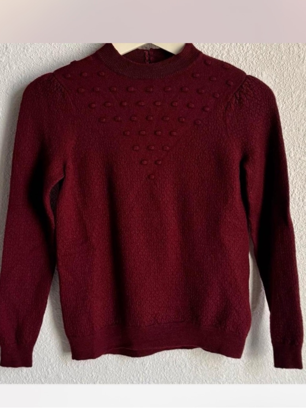 Sézane Red Merino Wool Pointelle
Avery Jumper Pullover sweater Size S - Picture 3 of 5